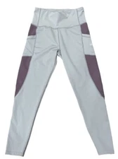 Body Glove Women’s Sz Large Stretch Gray High Rise Workout Athletic Leggings EUC