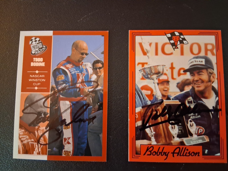 Bobby Allison & Todd Bodine - lot of 2 Autographed NASCAR racing cards