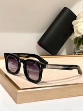 JMM Devaux Sunglasses Black Frame Gradient Purple UV Handmade Eyewear Unisex