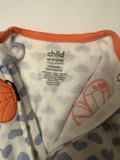 Child of Mine by Carter's Newborn Footed Zip Sleeper Hearts Butterfly W/B/O