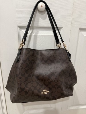 Coach Hallie Shoulder Bag In Signature Canvas Brown - F80298
