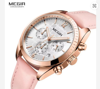 MEGIR 2115 Damen-Analog-Quarzuhr mit Lederarmband