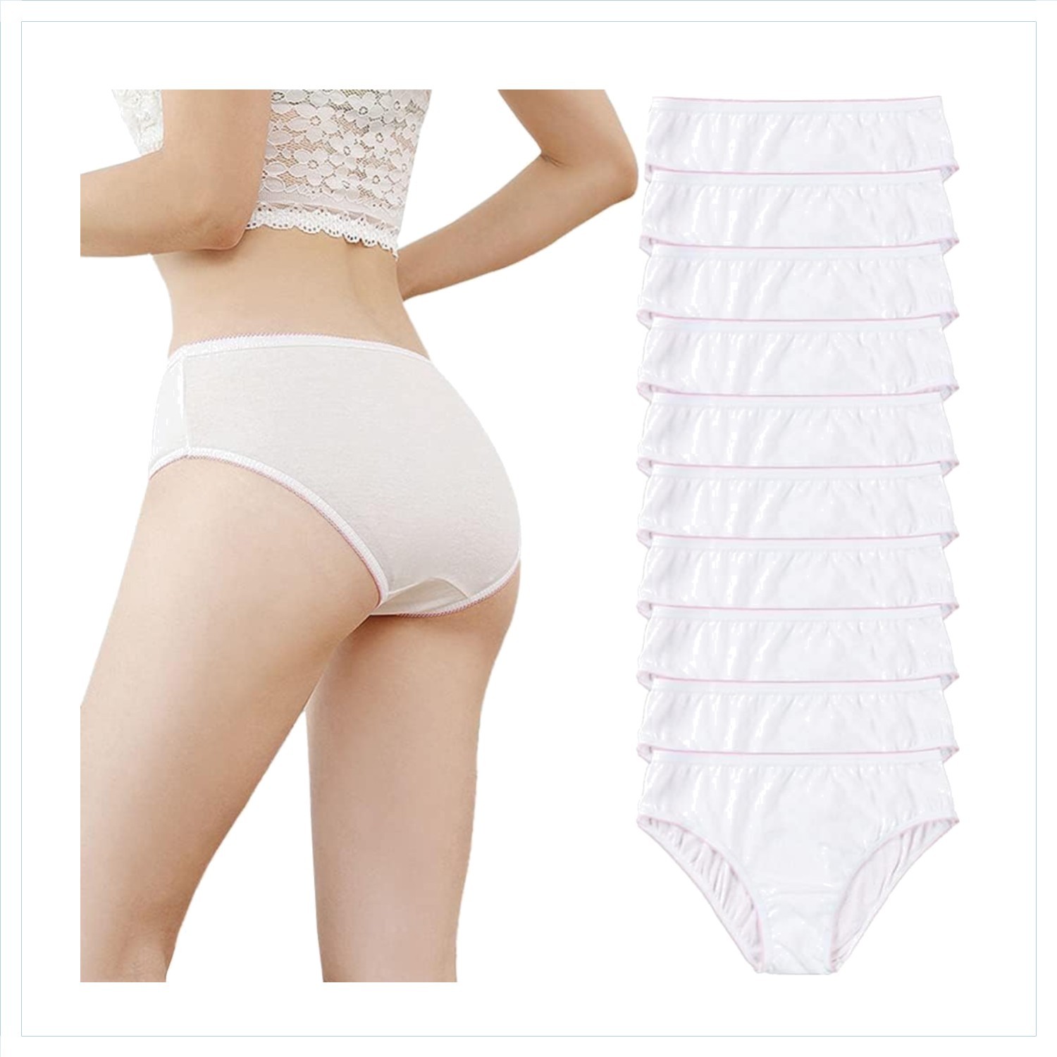 Einwegunterhosen Damen Baumwolle Mehrpack bequem hygienisch