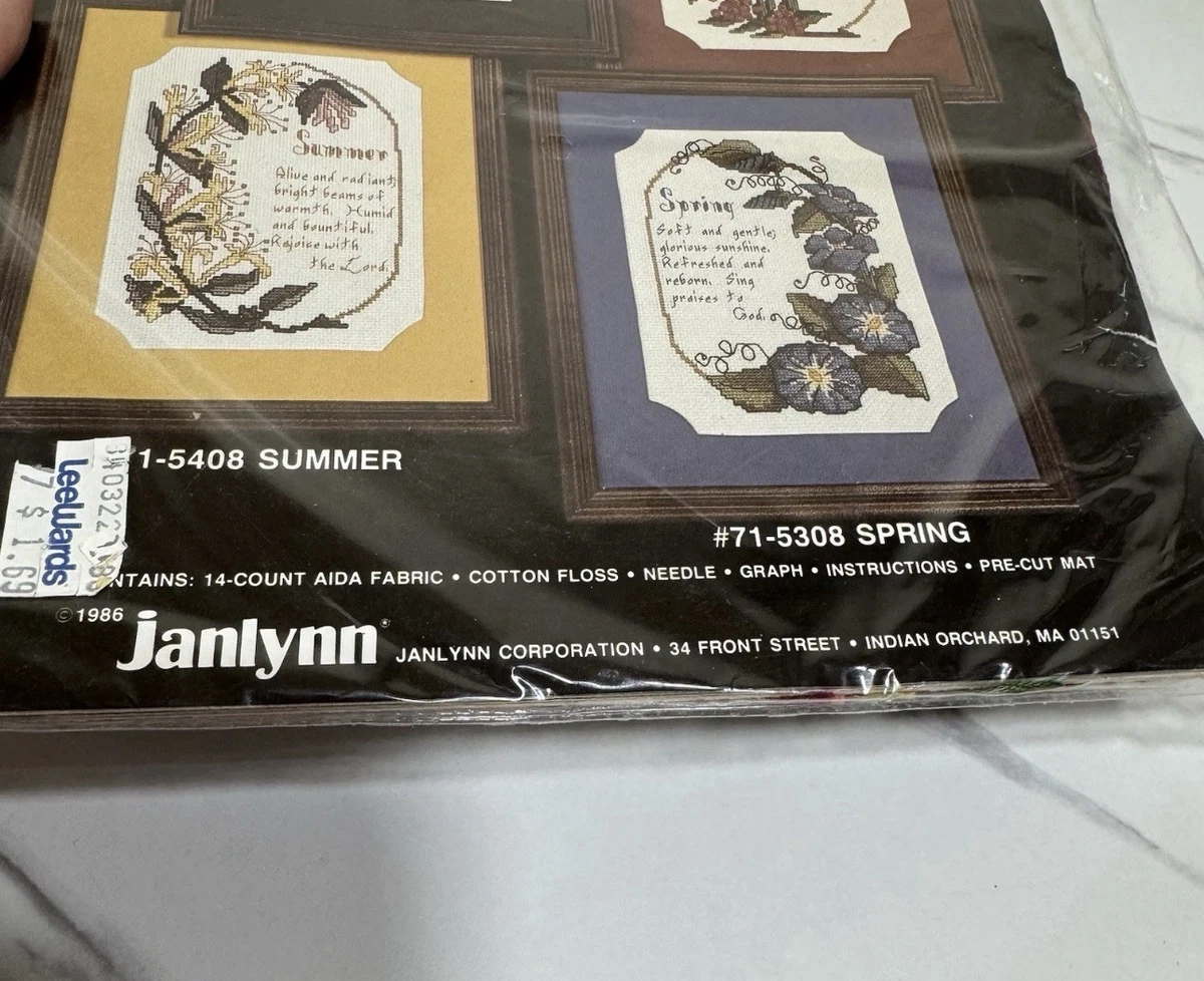 VTG 1986 Janlynn Counted Cross Stitch Kit 71-5608 Winter Seasons 8x10 Mat New