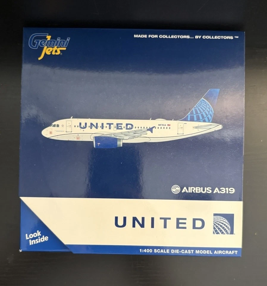 Modelo de avión GeminiJets 1:400 United Airlines Airbus A319 N876UA GJUAL1914 escala Foto 4 de 4
