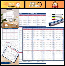 Large 2026 Wall Calendar 32"x48" Wet Dry Erase - Reversible Yearly Planner, 12