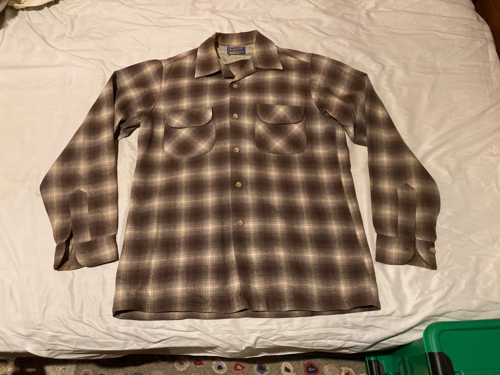 Vintage 1960 Pendleton Wool Loop Collar Board Shi… - image 4