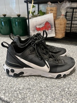 Womens React Element 55 sneakers Size 6.5 Black And White