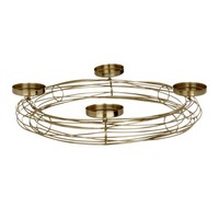 Adventskranz Kerzenhalter FüR 4 Stumpenkerzen Tischdeko Weihnachten Gold Ø46Cm