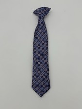 Boys Children  s Geometric Elegant Blue Purple Floral Striped clip on neck tie