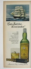 Cutty Sark Blended Scots Whisky 1960s Vintage Whiskey Ad Nautical Cocktail Bar
