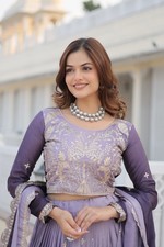 Women's Designer Lehenga Choli Pure Chinon Embroidered Sequins Festival Wear