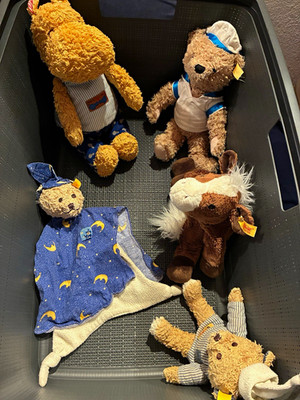 Steiff Stofftier Set Bär & Pferd, mehrfarbig, mit Knopf im Ohr