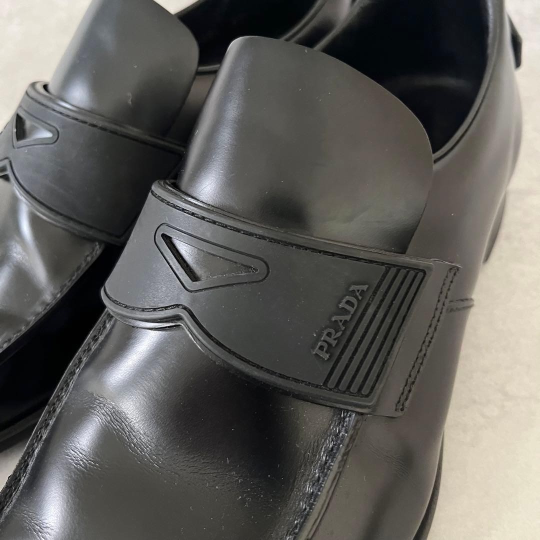 PRADA Men's Dress Shoes Loafers Leather Black UK8.5/US9.5 112979c thumbnail 13