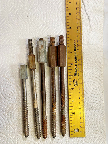 Four 3/8"-16 x Lag 8" Coach Rod Screw One 3/8"-16 x Lag 5.75" w/ Rod Couplings