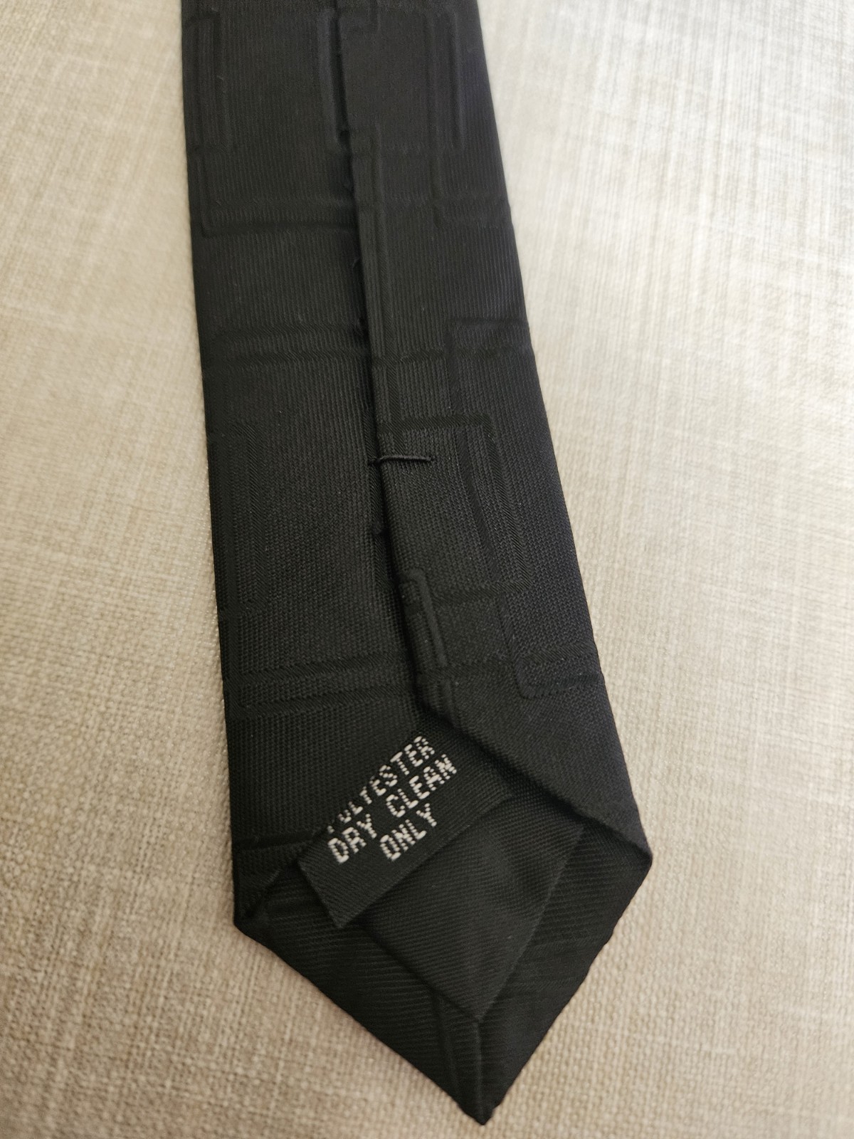 George Plain Solid Black With Self Square Pattern… - image 4