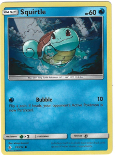 Squirtle 33/214 Cosmos Holo NM -Rare Holo Pokémon Card- Unbroken Bonds