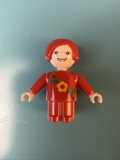 Vintage Brio Figure Woman Lady Mom Person Rare red floral outfit red Hair mini