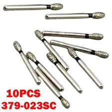 10Pc Dental Diamond Burs FG Egg Football 379/023SC Super Coarse High Speed Black