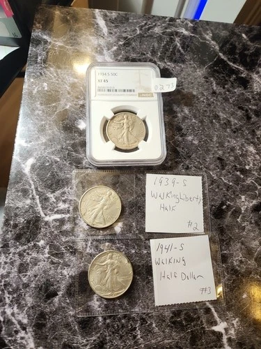 #3 WALKING LIBERTY LOT, 1934-S NGC XF 45 #0273