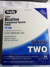 Rugby Clear Nicotine Transdermal System Patch Step Two - 14mg FREE SHIPPING