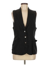 Bill Blass Women Black Tuxedo Vest 8