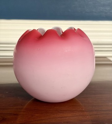 Antique Rose Bowl/Vase---Possibly Mt. Washington; Label Missing; Smooth Pontil