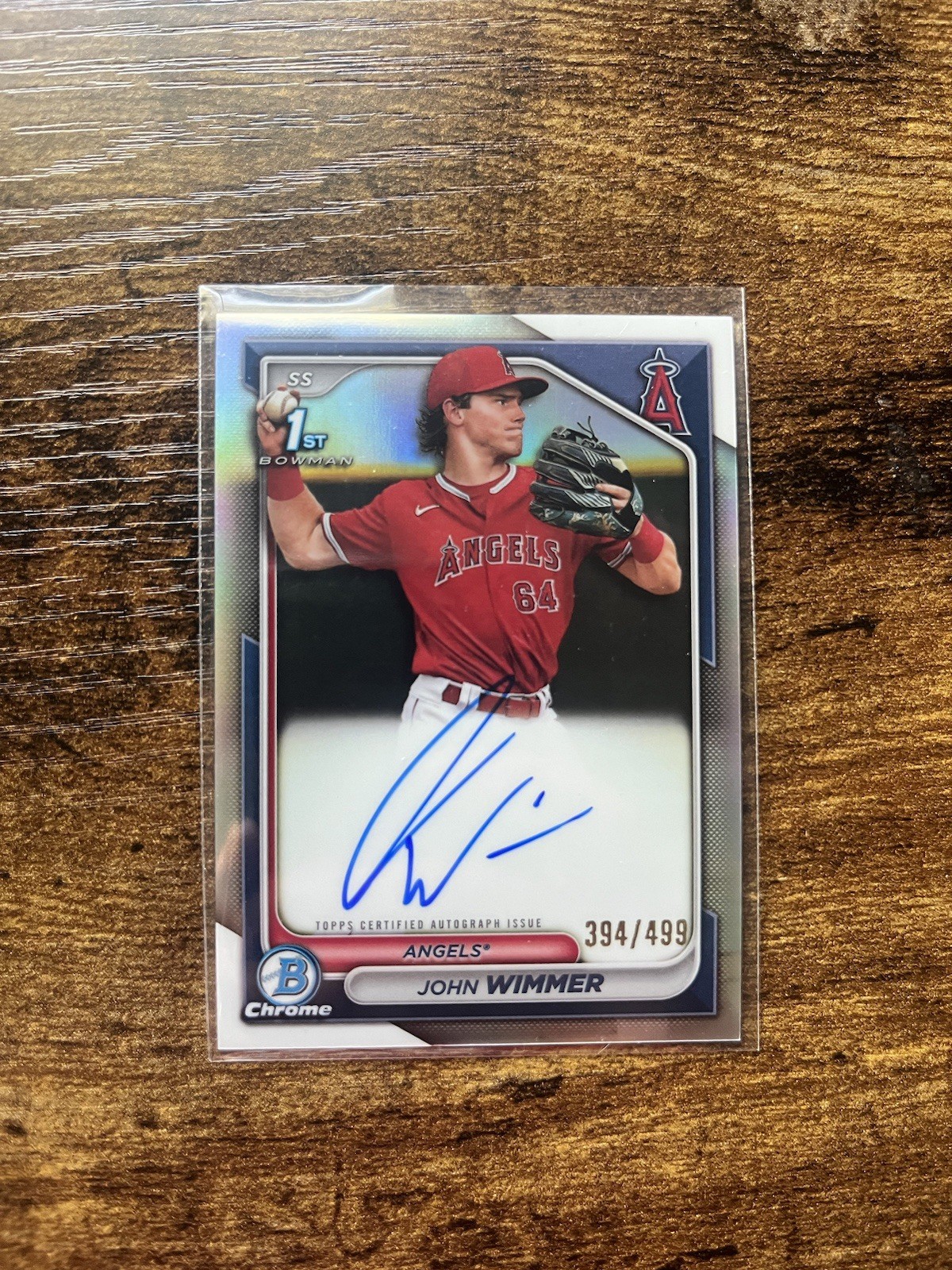 John Wimmer 2024 Bowman Chrome 1st Auto Refractor #CPA-JW 394/499