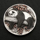 Original Hobo Nickel Panda "Lazy Day" Hand Engraved Animal Art Buffalo Coin