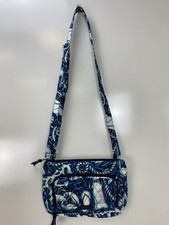 Vera Bradley Small Blue White Nautical Quilted Crossbody Zip Lined Pockets