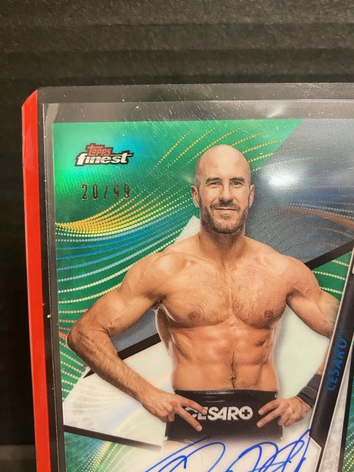 2020 Topps Finest WWE Finest Auto Green Refractor /99 Cesaro #A-CS Auto - Image 2 of 4
