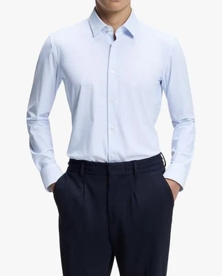 Men Hugo Boss Shirt Blue Cotton 38 - Bild 1 von 4