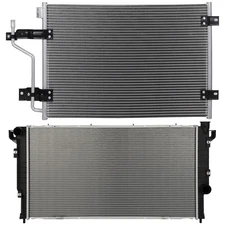 Aluminum Radiator &AC Condenser Cooling Kit For 1998-02 Dodge Ram 2500 3500 5.9L
