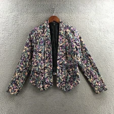 Mossimo Abstract Open Blazer Jacket Womens S/P Multicolor Long Sleeve Casual