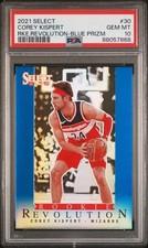 2021 PANINI SELECT ROOKIE REVOLUTION BLUE PRIZM #30 COREY KISPERT ROOKIE PSA 10