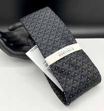 PERRY ELLIS Portfolio Men's 100 Polyester Tie  Black  Morage Neat