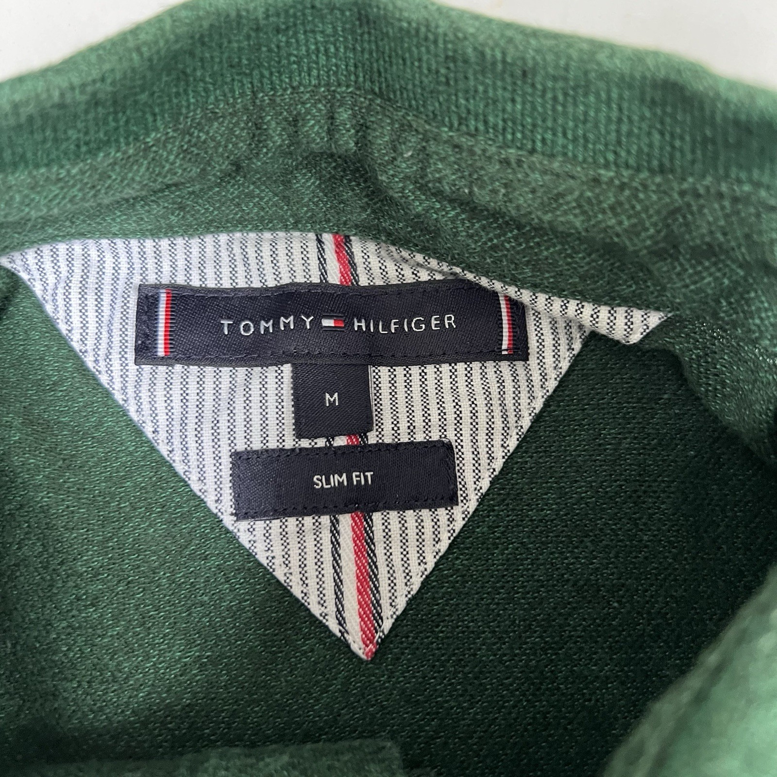 Tommy Hilfiger Slim Fit Short Sleeve Polo Shirt Green Short Sleeve Medium thumbnail 3