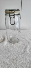 ( 1 ) Jumbo Vintage France Le Parfait Super Glass Canning Jar Wire Lid & Seal 9”