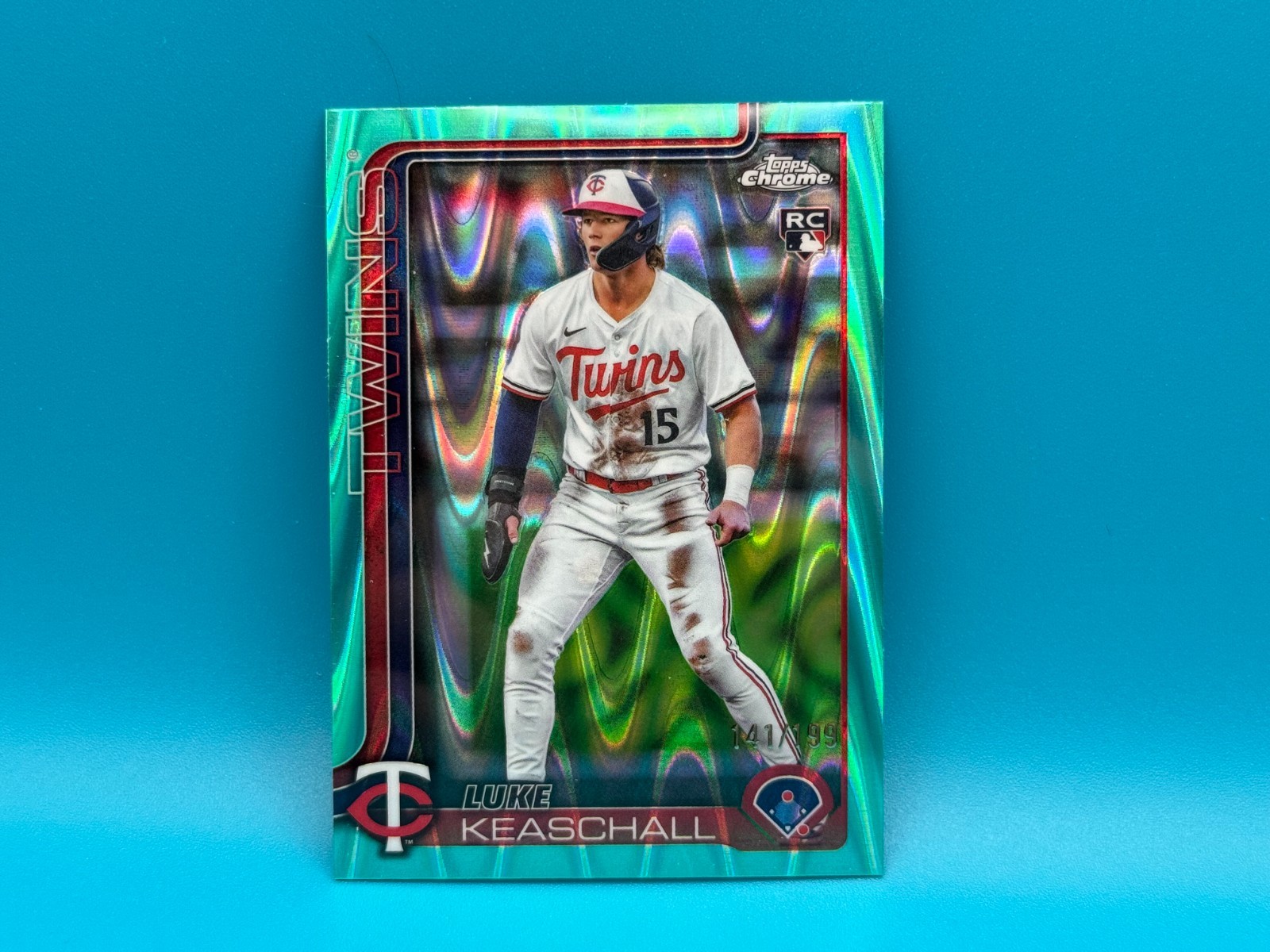 Luke Keaschall RC 2025 Topps Chrome Update Series #USC106 Aqua RayWave 141/199