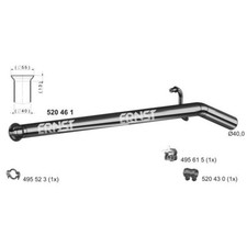 ERNST Abgasrohr Hosenrohr mitte für Renault Twingo II CN0_ 1.2 16V 520461