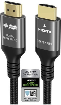 10K 8K 4K HDMI Cable 48Gbps 5 FT, Certified Ultra High Speed HDMI  240 HZ