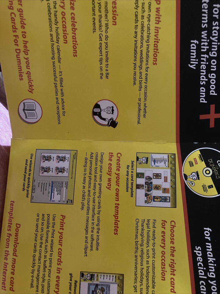 Greeting Cards for Dummies PC CD-ROM CD Only Original Box Atari 2004 Crafts - Image 2 of 3