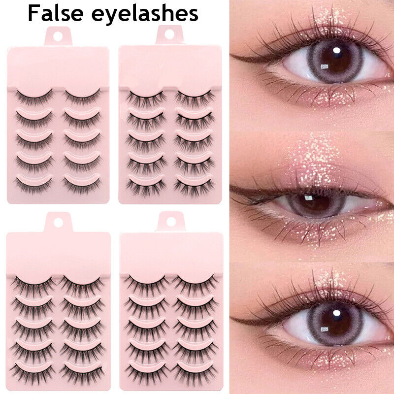 Manga Lashes 5 Pairs Full Strip False Eyelashes Devil Comic Lashes Anime  Cosplay False Eyelashes With Transparent Stem