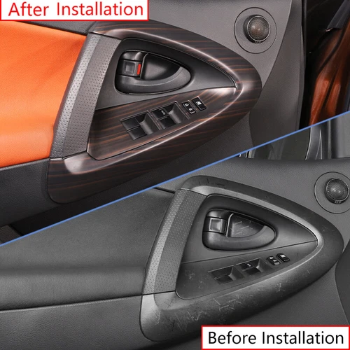 For 2006-2012 Toyota RAV4 Wood Grain Matte Interior Door Armrest Panel Cover - Foto 7 di 10