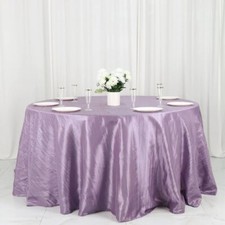 132" VIOLET AMETHYST Accordion Crinkled Taffeta Round TABLECLOTH Party