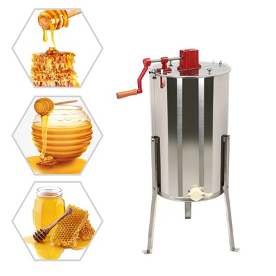 3 Rahmen Honigschleuder Edelstahl manuelle Imkerei Gewinnung Bienenhaus NEU Neu