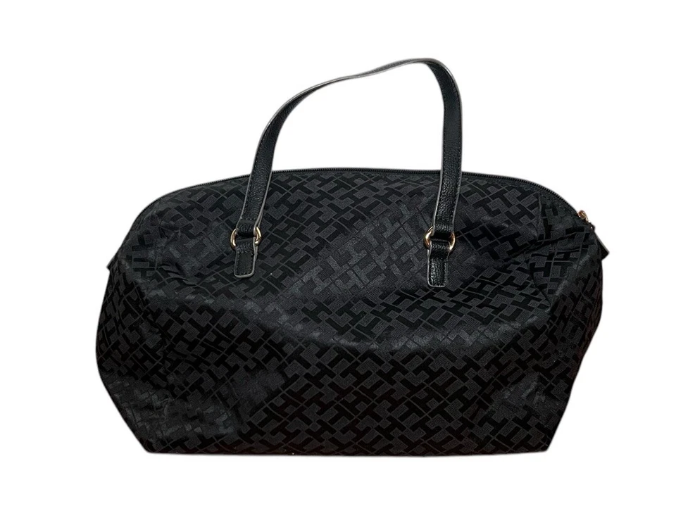 Bolso Cartera Tommy Hilfiger Signature Grande Imitación Cuero Negro Foto 3 de 4