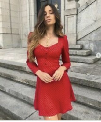zara polka dot red dress