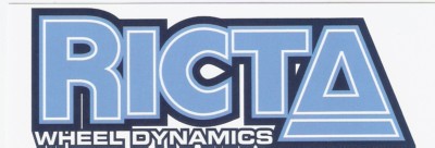 Ricta Wheels Skateboard Sticker Logo Weiß Blau 14,5x5cm Rechteckig