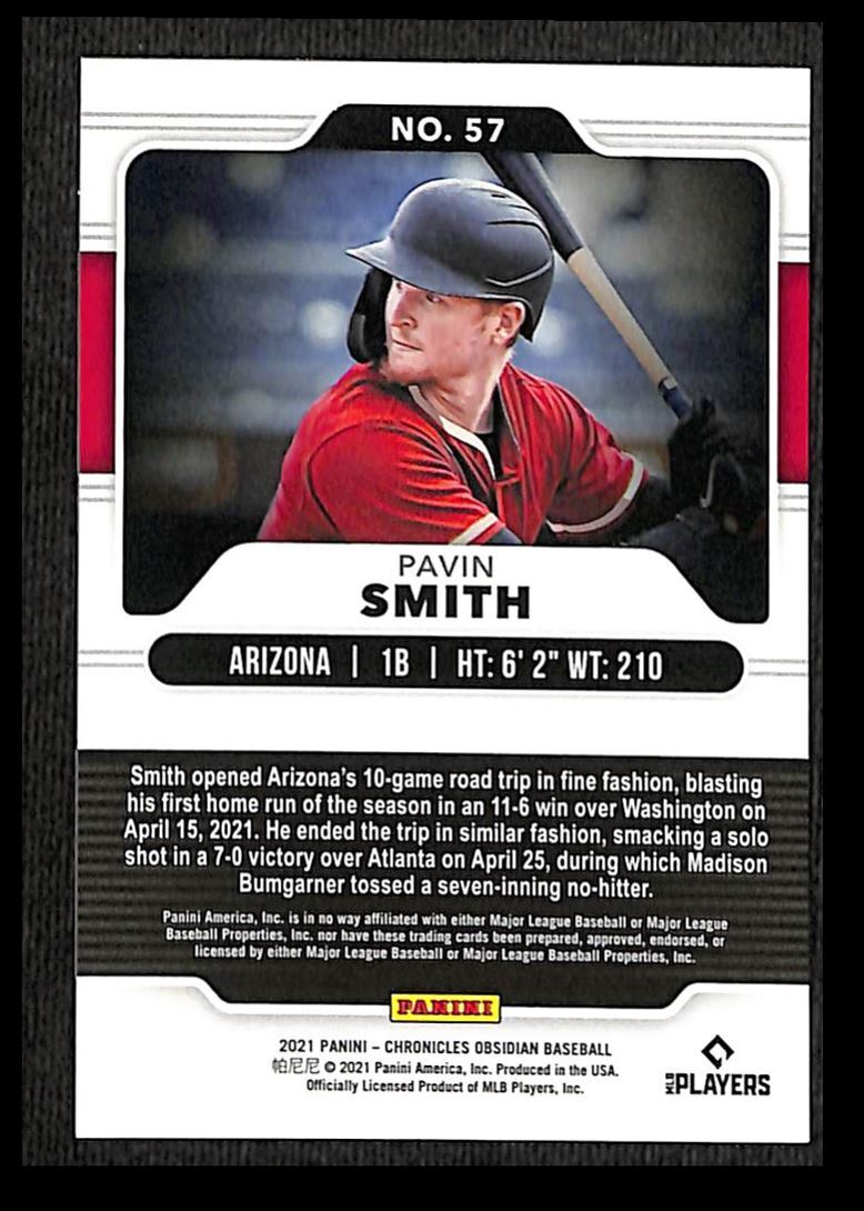 2021 Panini Chronicles Obsidian Pavin Smith Rookie Arizona